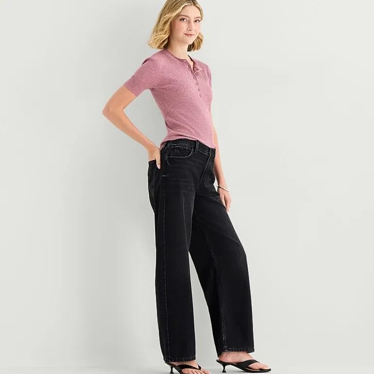 a.n.a Womens Low Rise Loose Fit Jean
