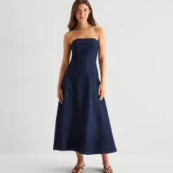a.n.a Womens Midi Sleeveless A-Line Dress