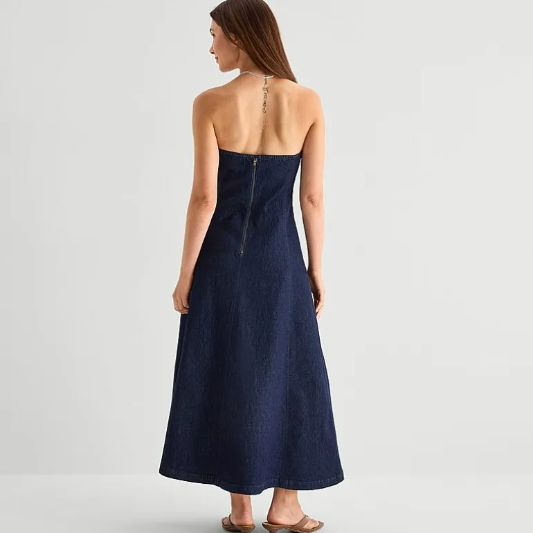 a.n.a Womens Midi Sleeveless A-Line Dress