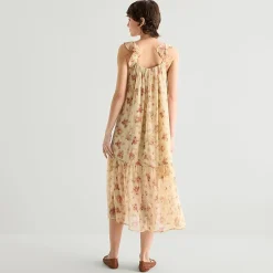 a.n.a Womens Midi Square Neck Sleeveless Sundress