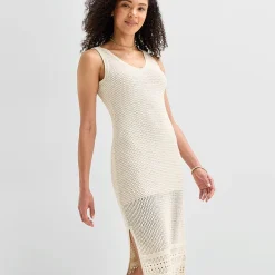 a.n.a Womens Midi V Neck Sleeveless Maxi Dress