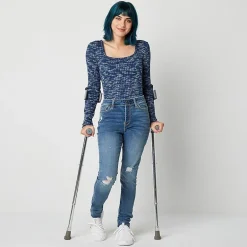 a.n.a Womens Mid Rise Adaptive Hidden Access Opening Skinny Fit Jegging Jean