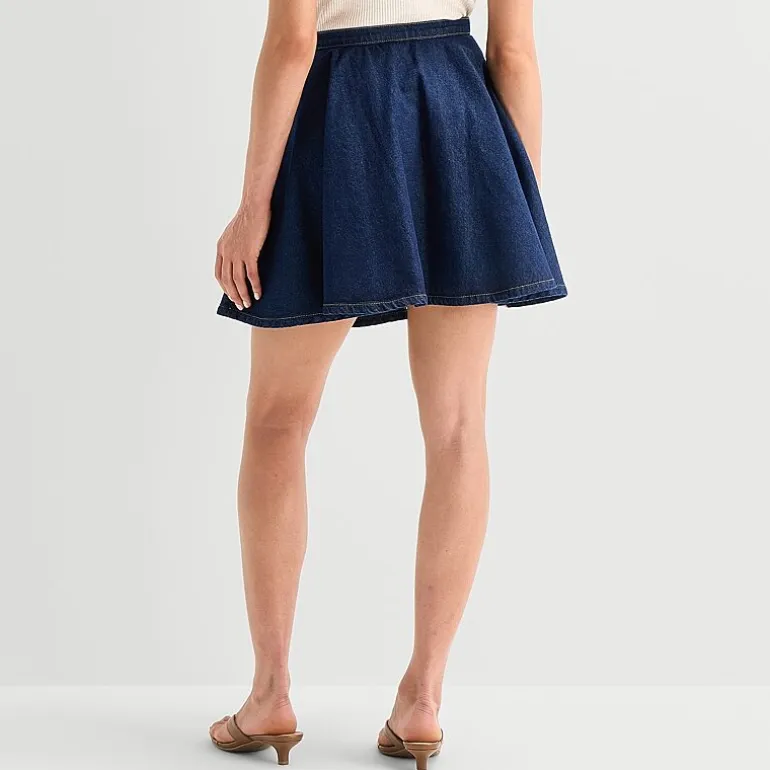 a.n.a Womens Mid Rise Denim Skirt