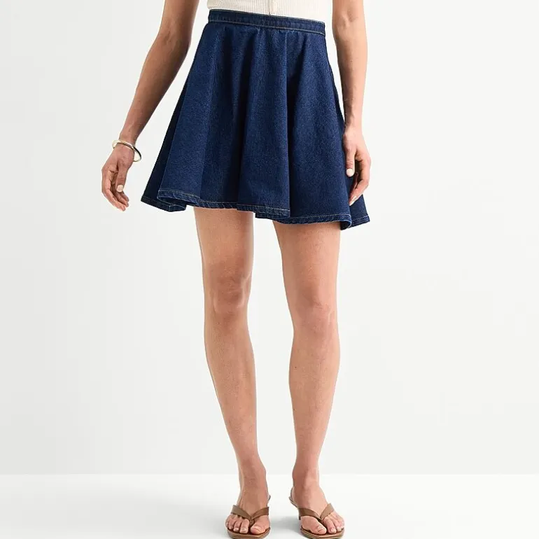 a.n.a Womens Mid Rise Denim Skirt