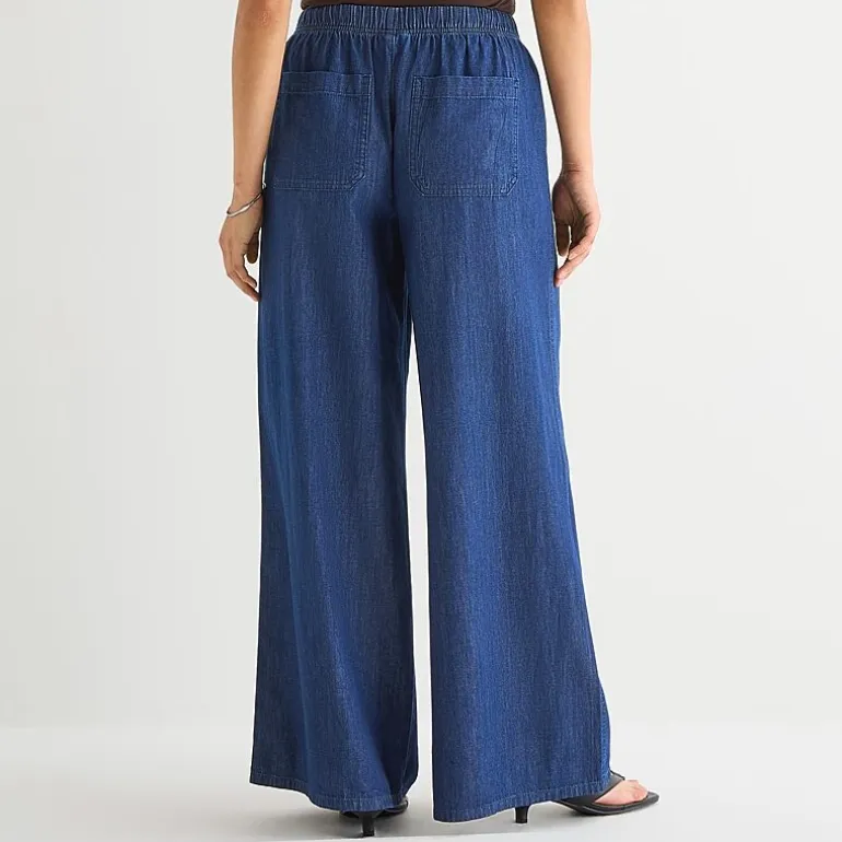 a.n.a Womens Mid Rise Wide Leg Jean