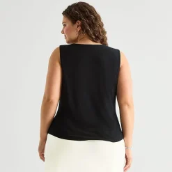 a.n.a Womens Plus Cowl Neck Sleeveless Tank Top