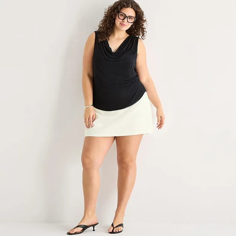 a.n.a Womens Plus Cowl Neck Sleeveless Tank Top