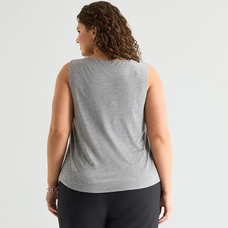 a.n.a Womens Plus Cowl Neck Sleeveless Tank Top