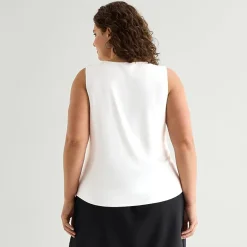 a.n.a Womens Plus Cowl Neck Sleeveless Tank Top
