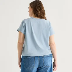 a.n.a Womens Plus Crew Neck Short Sleeve T-Shirt
