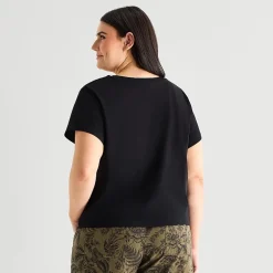 a.n.a Womens Plus Crew Neck Short Sleeve T-Shirt