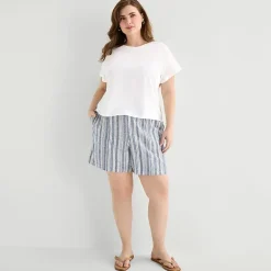 a.n.a Womens Plus Crew Neck Short Sleeve T-Shirt