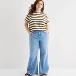 a.n.a Womens Plus Crew Neck Short Sleeve T-Shirt