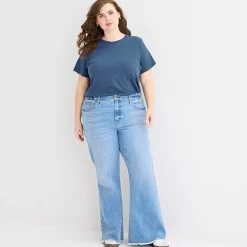 a.n.a Womens Plus Crew Neck Short Sleeve T-Shirt