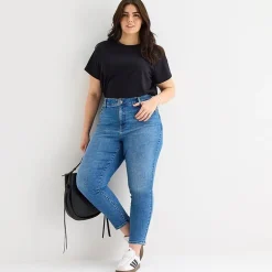 a.n.a Womens Plus Crew Neck Short Sleeve T-Shirt