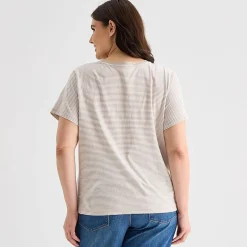 a.n.a Womens Plus Crew Neck Short Sleeve T-Shirt