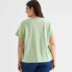 a.n.a Womens Plus Crew Neck Short Sleeve T-Shirt