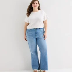 a.n.a Womens Plus Crew Neck Short Sleeve T-Shirt