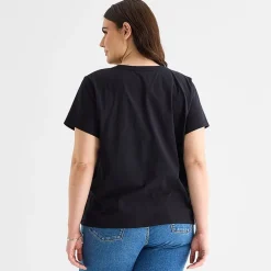 a.n.a Womens Plus Crew Neck Short Sleeve T-Shirt