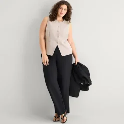 a.n.a Womens Plus Crew Neck Sleeveless Vest