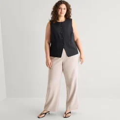 a.n.a Womens Plus Crew Neck Sleeveless Vest