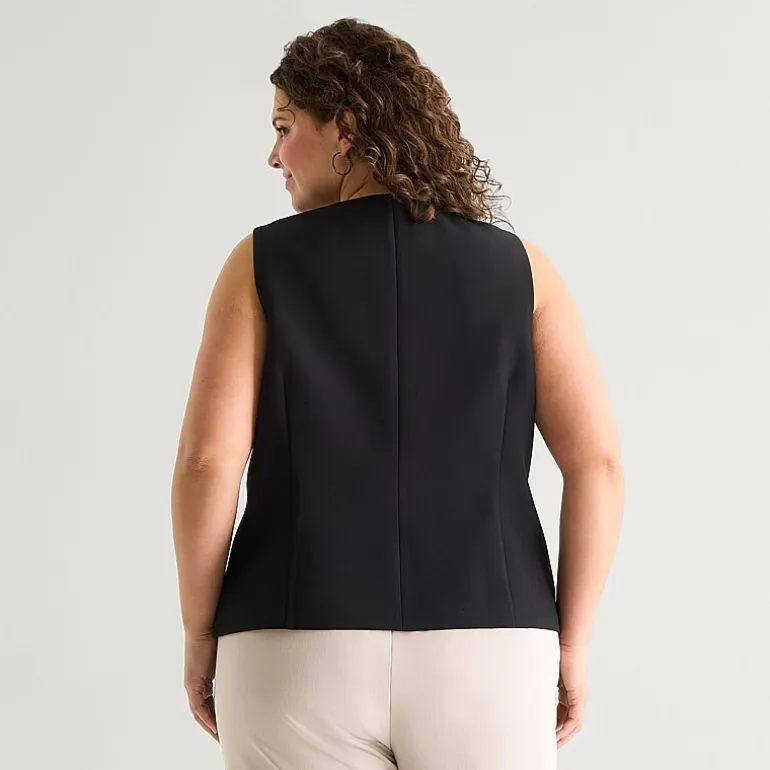 a.n.a Womens Plus Crew Neck Sleeveless Vest