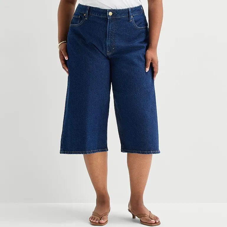 a.n.a Womens Plus Denim Culotte Jean