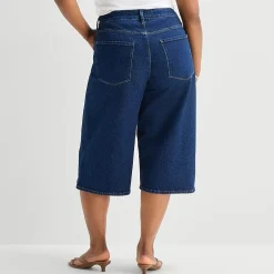 a.n.a Womens Plus Denim Culotte Jean