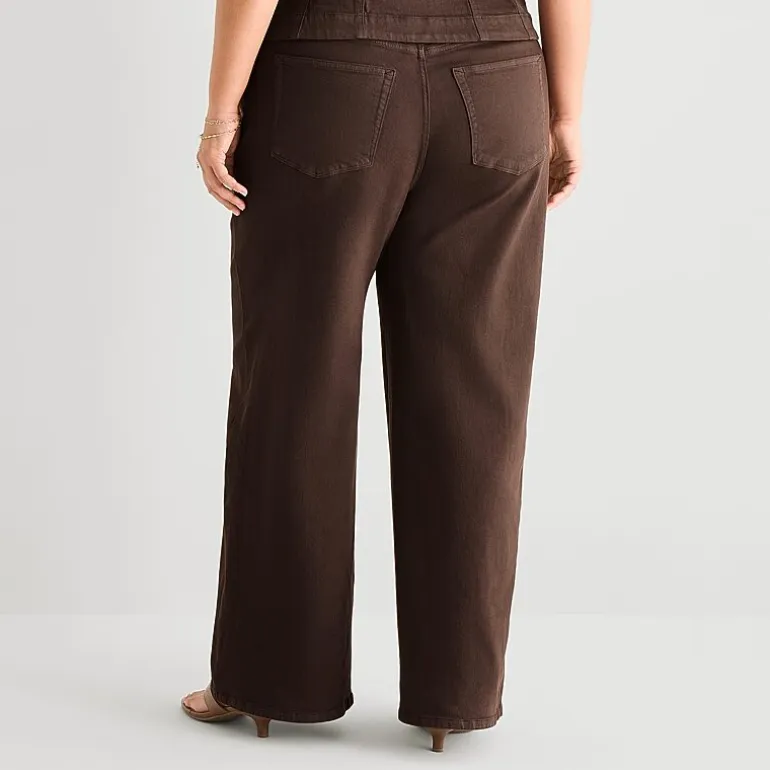 a.n.a Womens Plus Highest Rise Wide Leg Jean
