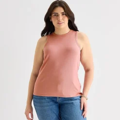a.n.a Womens Plus High Neck Sleeveless Tank Top