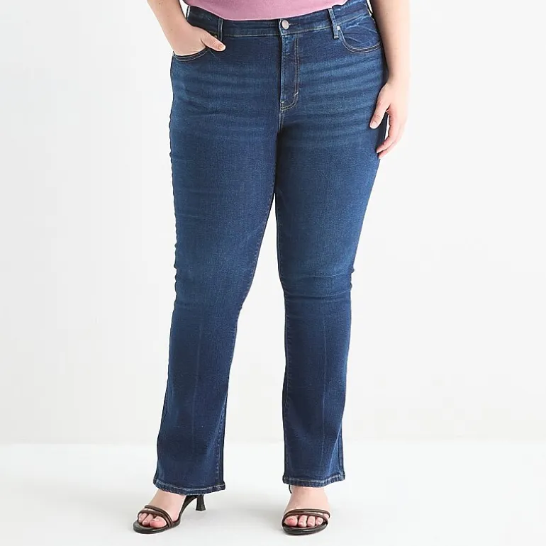 a.n.a Womens Plus High Rise Bootcut Jean