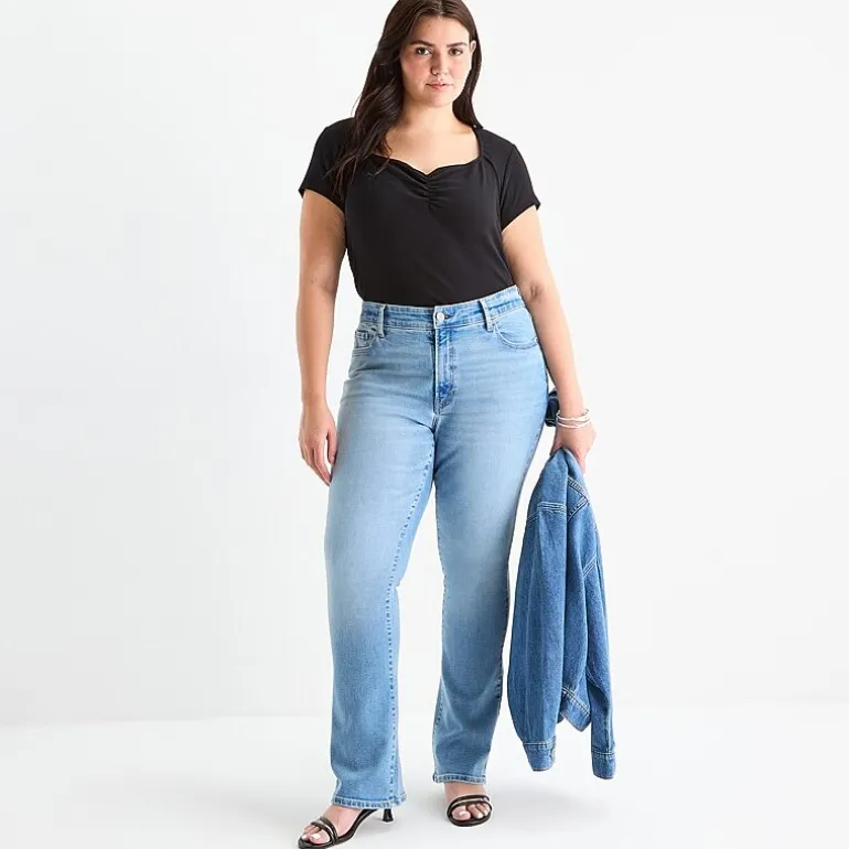 a.n.a Womens Plus High Rise Bootcut Jean