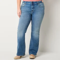 a.n.a Womens Plus High Rise Flare Leg Jean