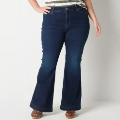 a.n.a Womens Plus High Rise Flare Leg Jean
