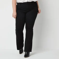 a.n.a Womens Plus High Rise Flare Leg Jean