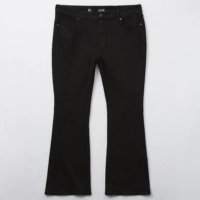 a.n.a Womens Plus High Rise Flare Leg Jean