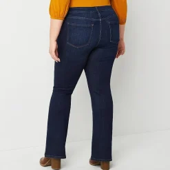 a.n.a Womens Plus High Rise Flare Leg Jean