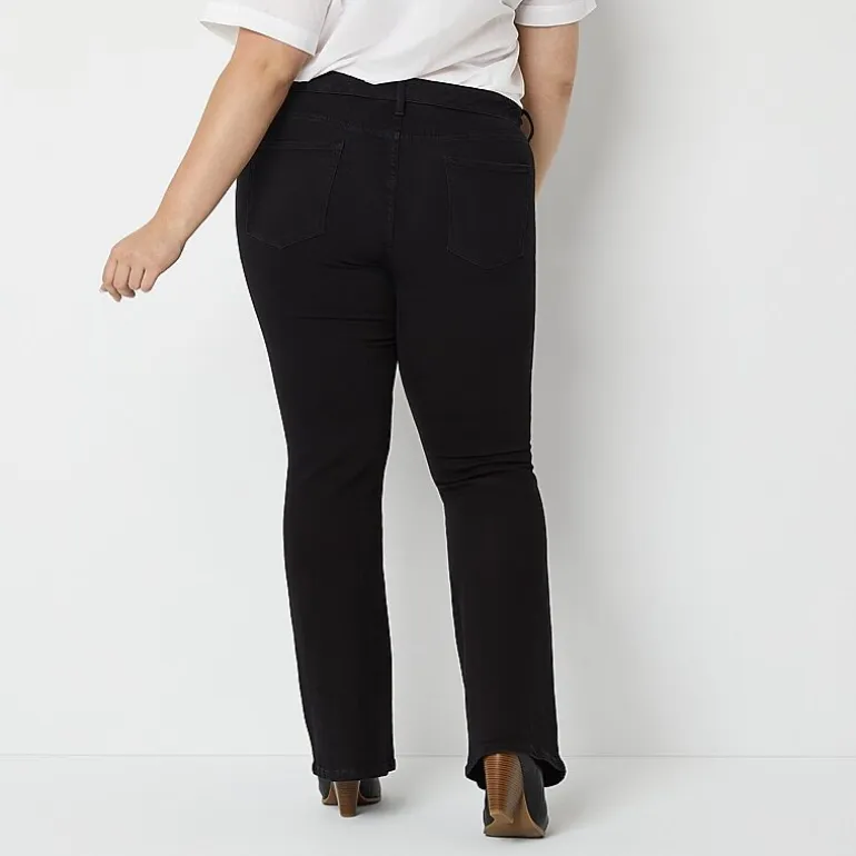 a.n.a Womens Plus High Rise Flare Leg Jean