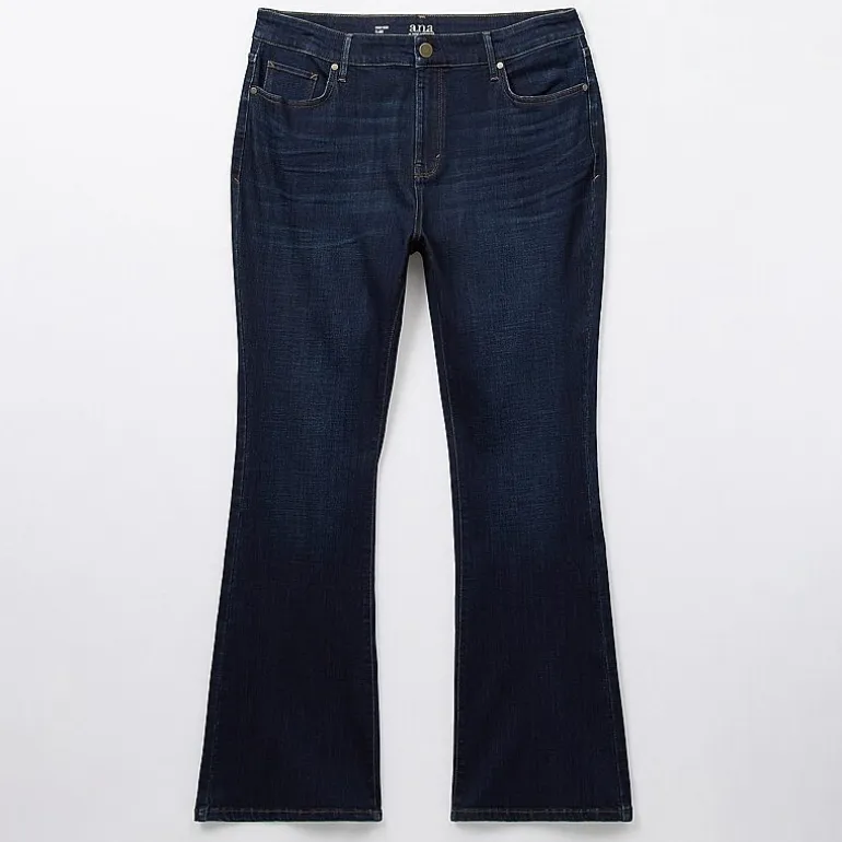 a.n.a Womens Plus High Rise Flare Leg Jean