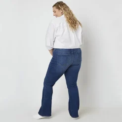 a.n.a Womens Plus High Rise Flare Leg Jean