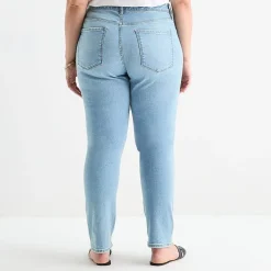 a.n.a Womens Plus High Rise Straight Leg Jean