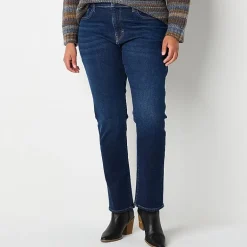a.n.a Womens Plus High Rise Straight Leg Jean