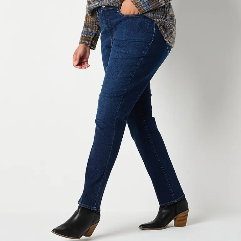 a.n.a Womens Plus High Rise Straight Leg Jean