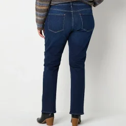 a.n.a Womens Plus High Rise Straight Leg Jean