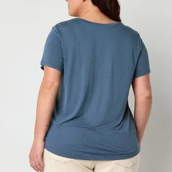 a.n.a Womens Plus Scoop Neck Short Sleeve T-Shirt