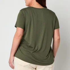 a.n.a Womens Plus Scoop Neck Short Sleeve T-Shirt