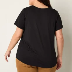a.n.a Womens Plus Scoop Neck Short Sleeve T-Shirt