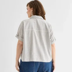 a.n.a Womens Plus Short Sleeve Blouse