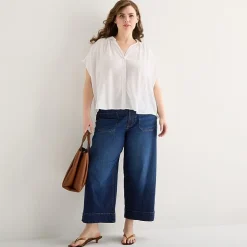 a.n.a Womens Plus Short Sleeve Blouse