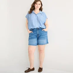 a.n.a Womens Plus Short Sleeve Blouse